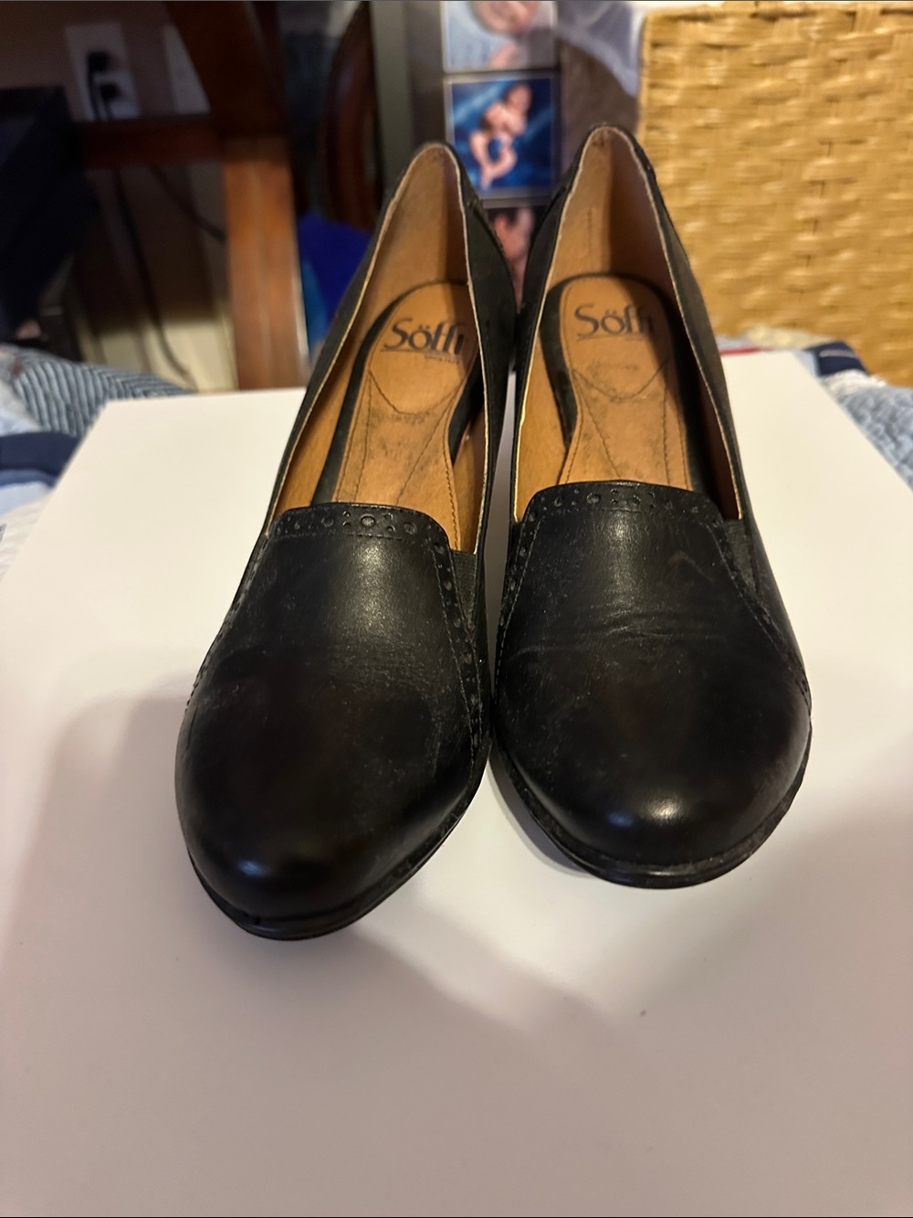 Sofft Black Leather Loafer Flats